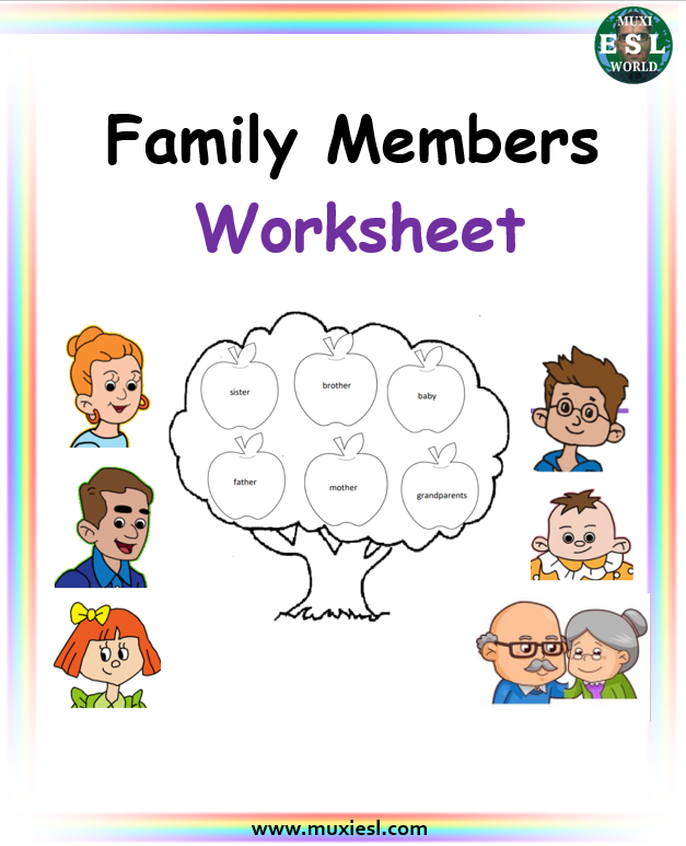 family member worksheet for kindergarten